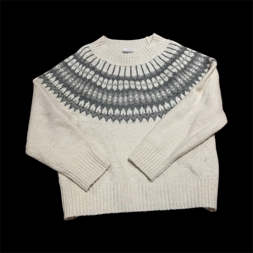 GAP Kids Cream and Gray Knit Sweater